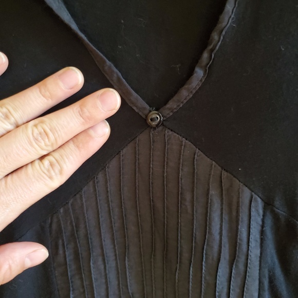 Anthro Black front tie blouse sz L - Picture 4 of 9